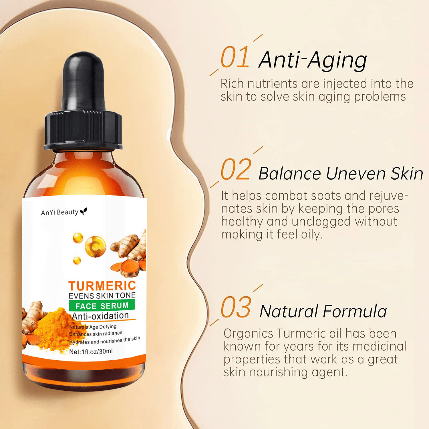 Turmeric Face Serum Turmeric Dark Spot Corrector Serum Anti Temu