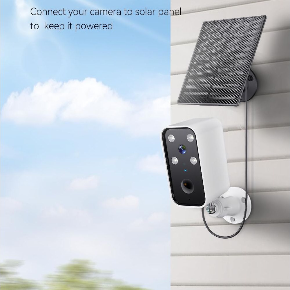 

1pc Solar Camera Outdoor Wireless, Battery Security Cameras With Solar Panel For Home Security, Motion Detection,night Vision, 2.4g Wi-fi Only