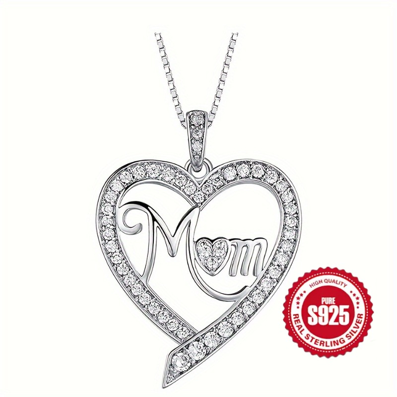 

Elegant And Stylish 925 Sterling Silver Pendant Necklace Set With Zircon, Day Gift Jewelry