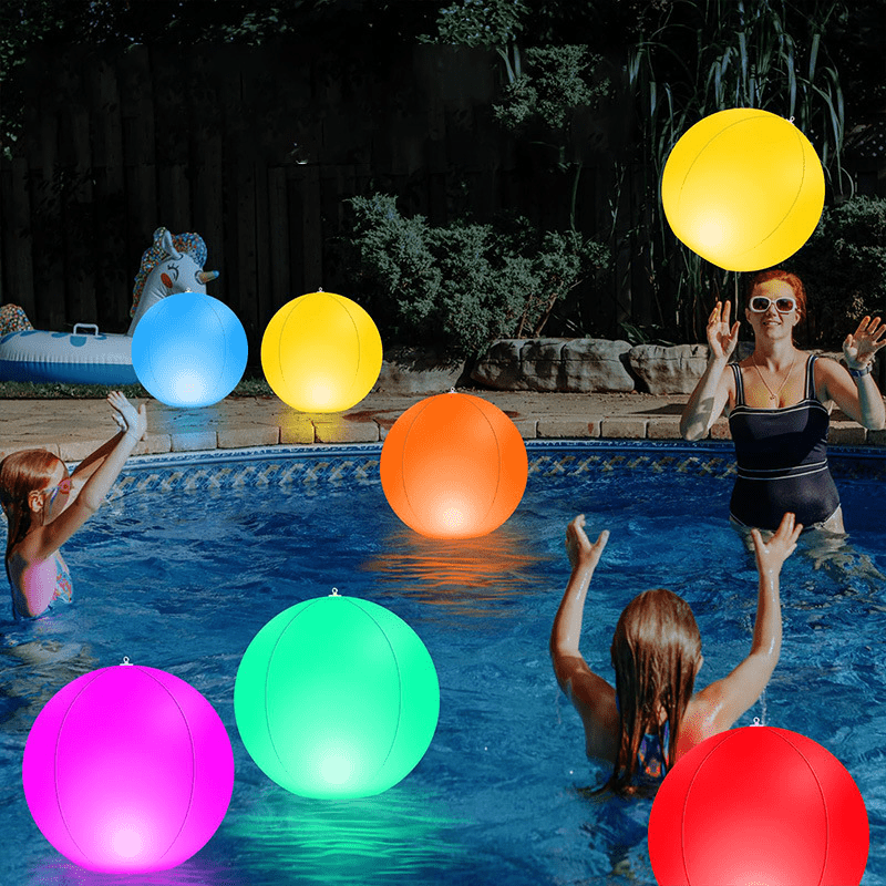 

16 Colors Remote Control Led Light Inflatable Glow Ball With A Pump, Outdoor Beach Ball Pool Party Inflatable Glow Ball (16 Inch )