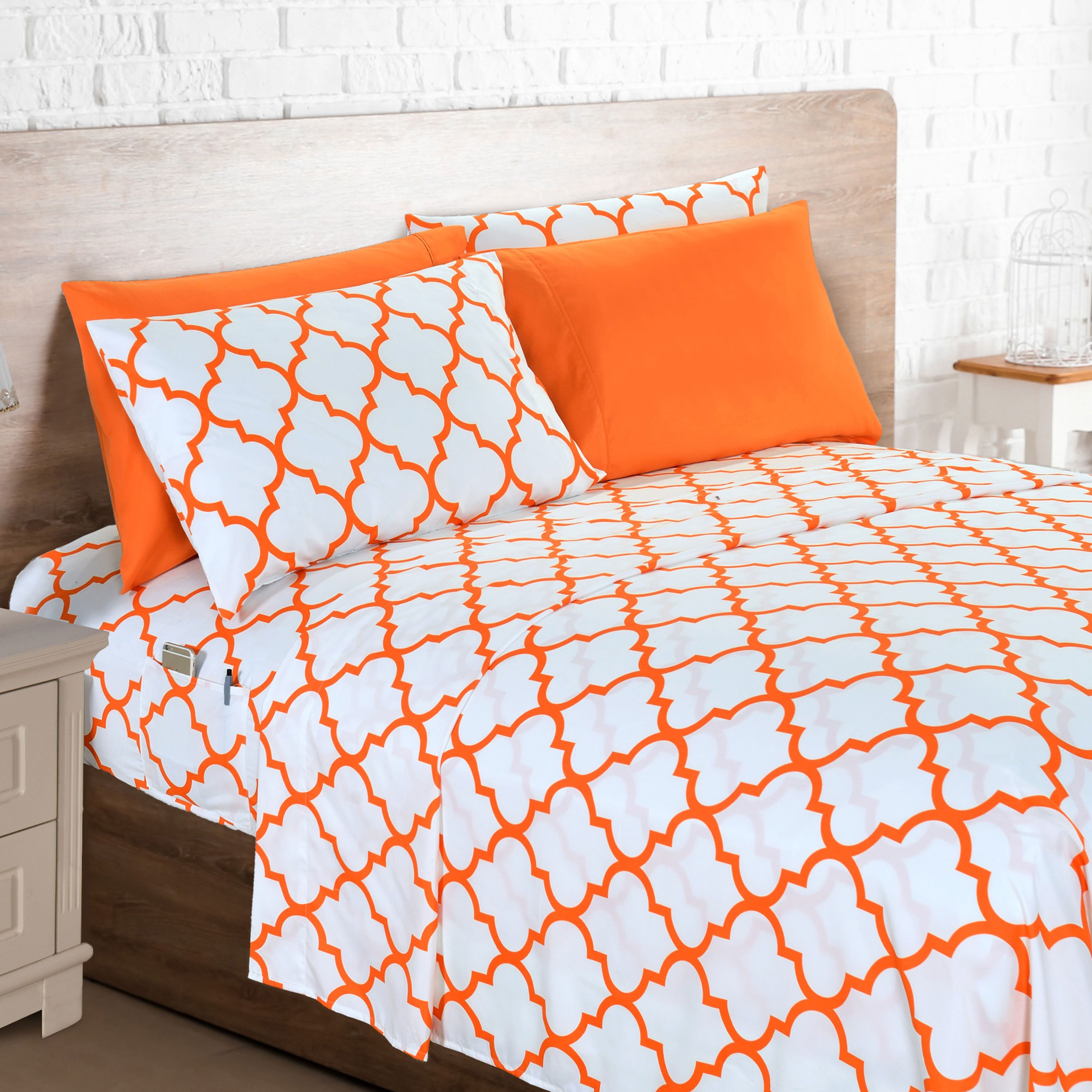 luxury 4 6pcs geometric trellis sheet set 16 inch deep pockets ultra soft machine washable luxury 6 piece bed sheet set fade and wrinkle resistant   quality twin full queen king bedding set 6pc sheets for daily use dorms guest rooms 4pcs for twin size sheet set 4