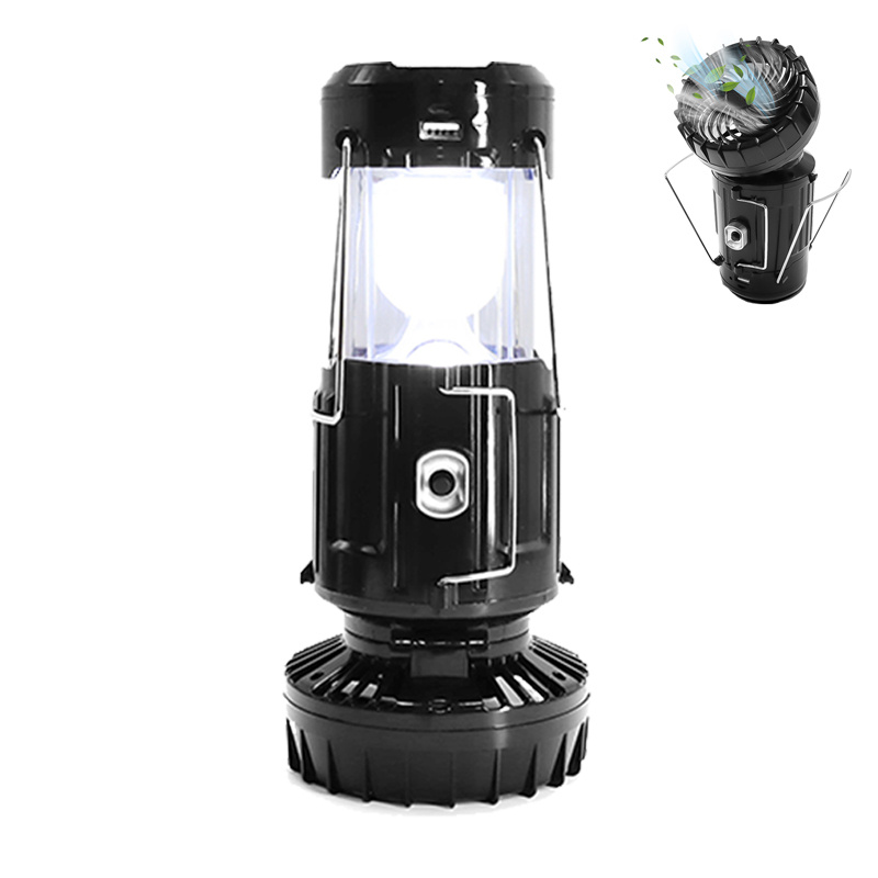 

2 In 1 Solar Camping Fan Lantern, Portable Usb Rechargeable, Powered Emergency Hanging Lights For , , Camping, & Power