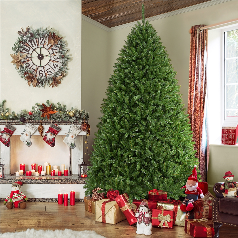TEMU 6ft/7.5ft Unlit Artificial Christmas Tree With Foldable Stand Hinged Holiday Decoration Green Christmas Decoration