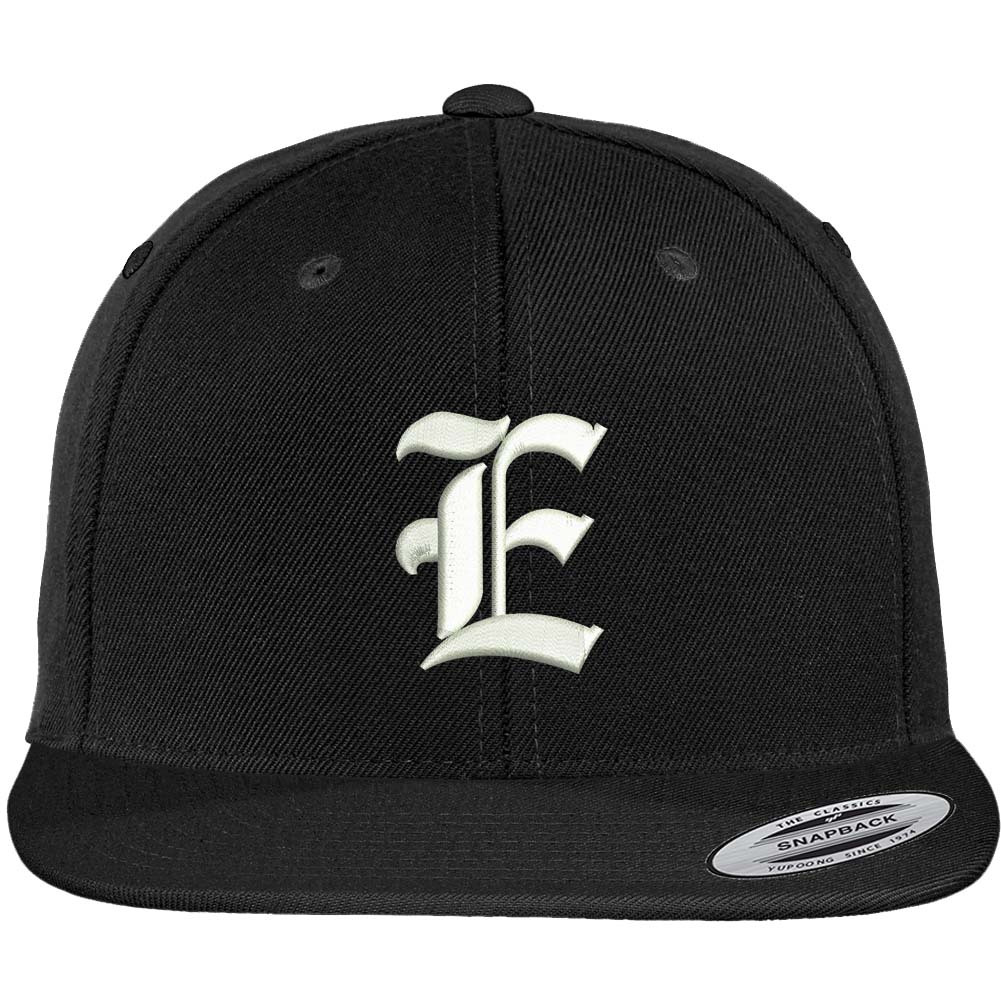 

E Embroidered Flat Snapback Cap