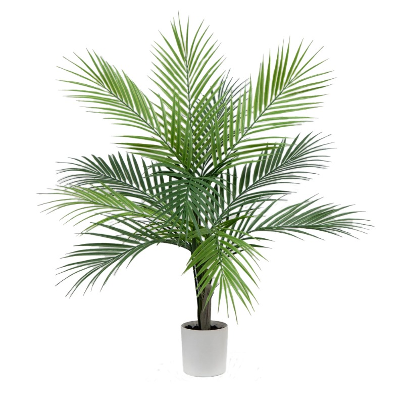 30 H Artificial Indoor Palm Tree In Plastic Vanilla Planter Patio
