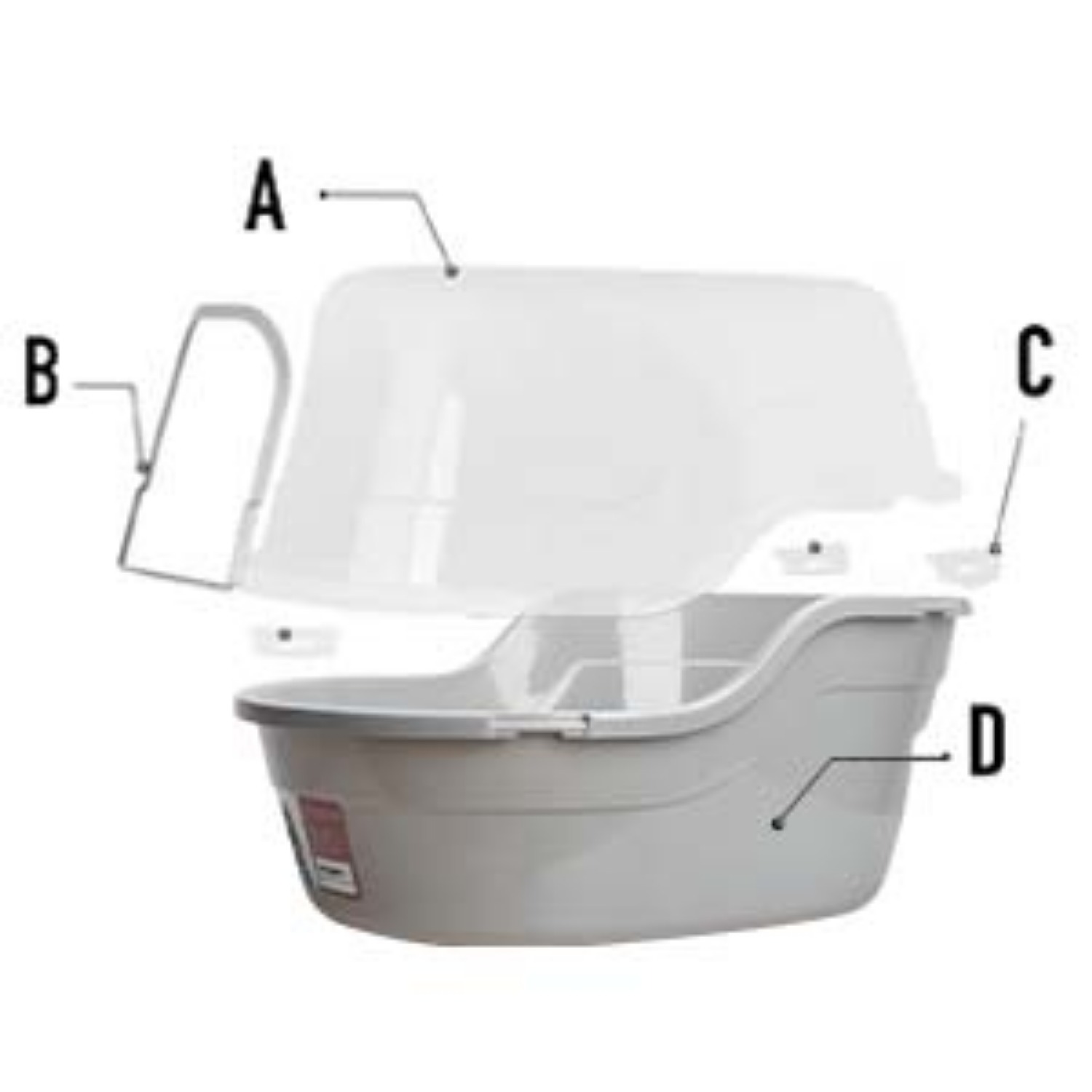 Jumbo Hooded Cat Litter Box Extra Large Gray removable Clear Temu