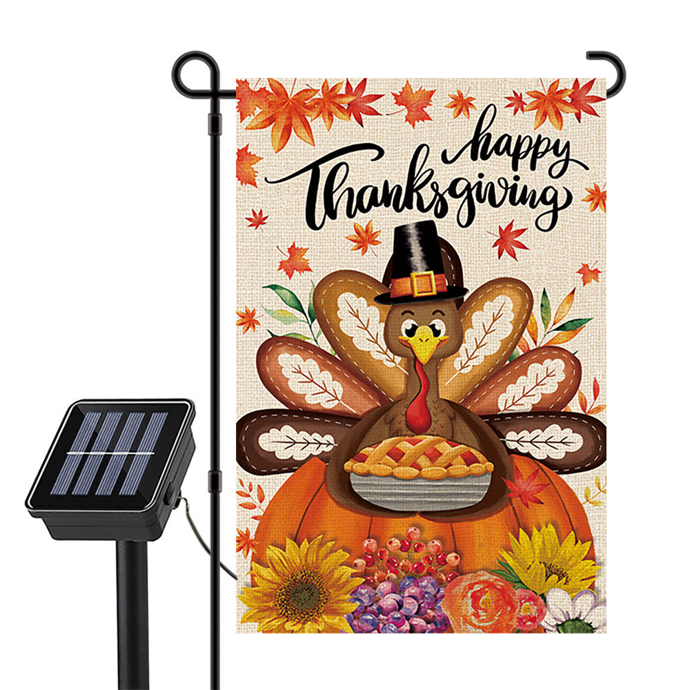 

Happy Thanksgiving Turkey Lighted Double Sided 12 * 18 Small Garden Flag Solar Led 8lighting 16lights Fall Patio Home And Outdoor Decor Thanksgiving Outdoor Lawn Porch Decoration (turkey)