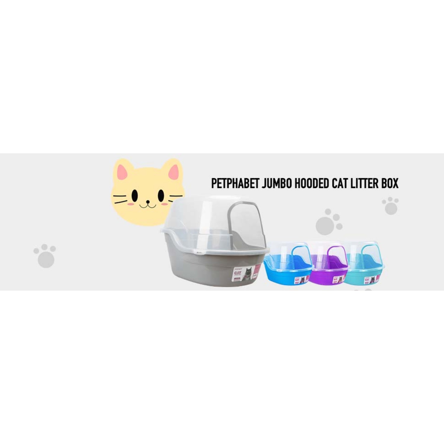 Jumbo Hooded Cat Litter Box Extra Large Gray removable Clear Temu