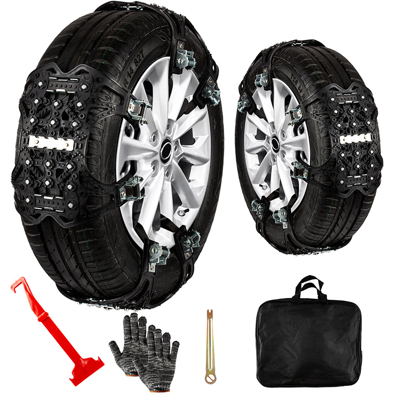 Tire Snow Chains 6- Season Black Upgraded Strong And Durable Car Suv And Pick Up Truck Tire Chains For Emergency And Travel