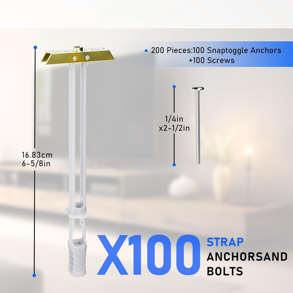 Drywall Anchors With Bolts For 1/4" Heavy Duty Hollow Drywall Anchors
