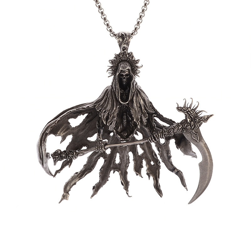 

Reaper Necklace For Men - Steel Pendant | Intricate , & Jewelry | 60cm