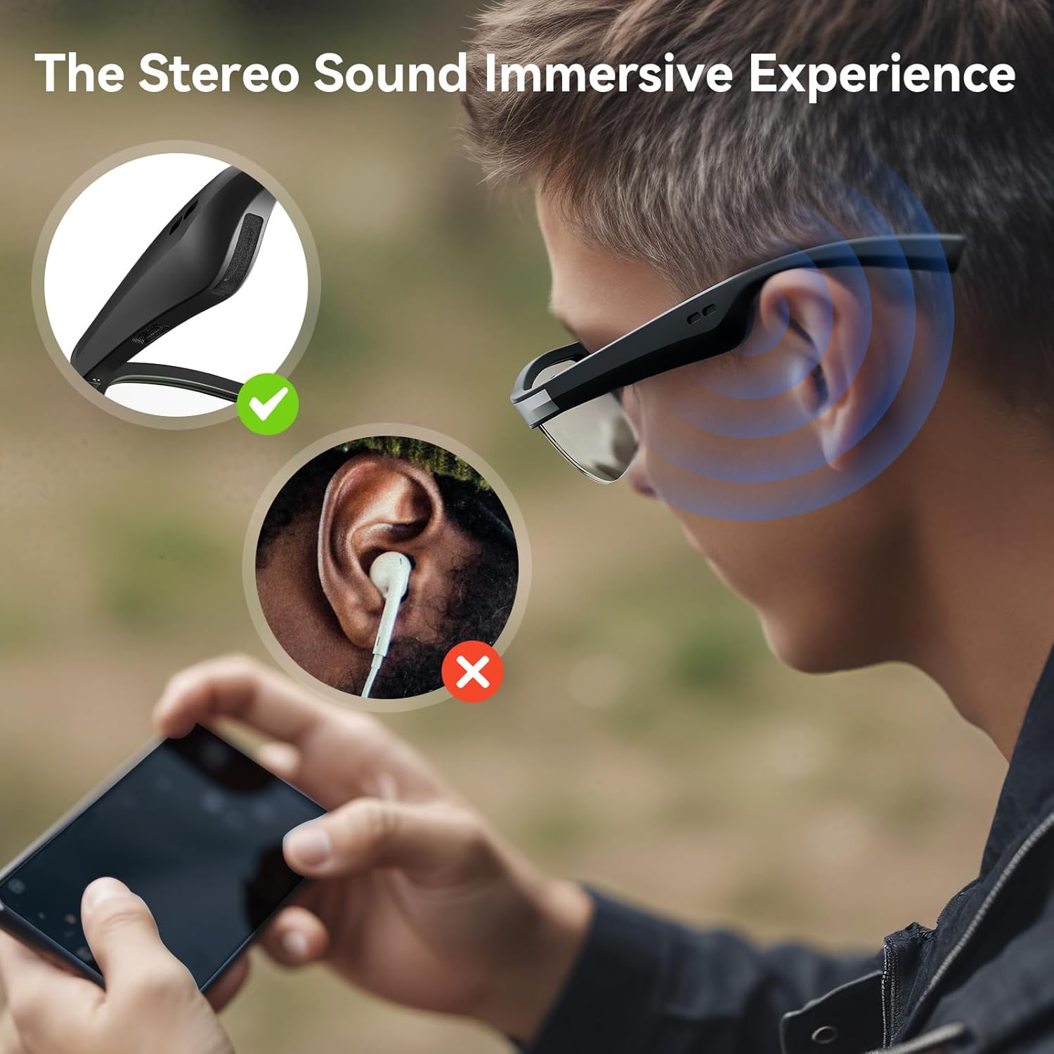 Smart Glasses To Song Functional Glasses Uv400 Hd Lens Headphones