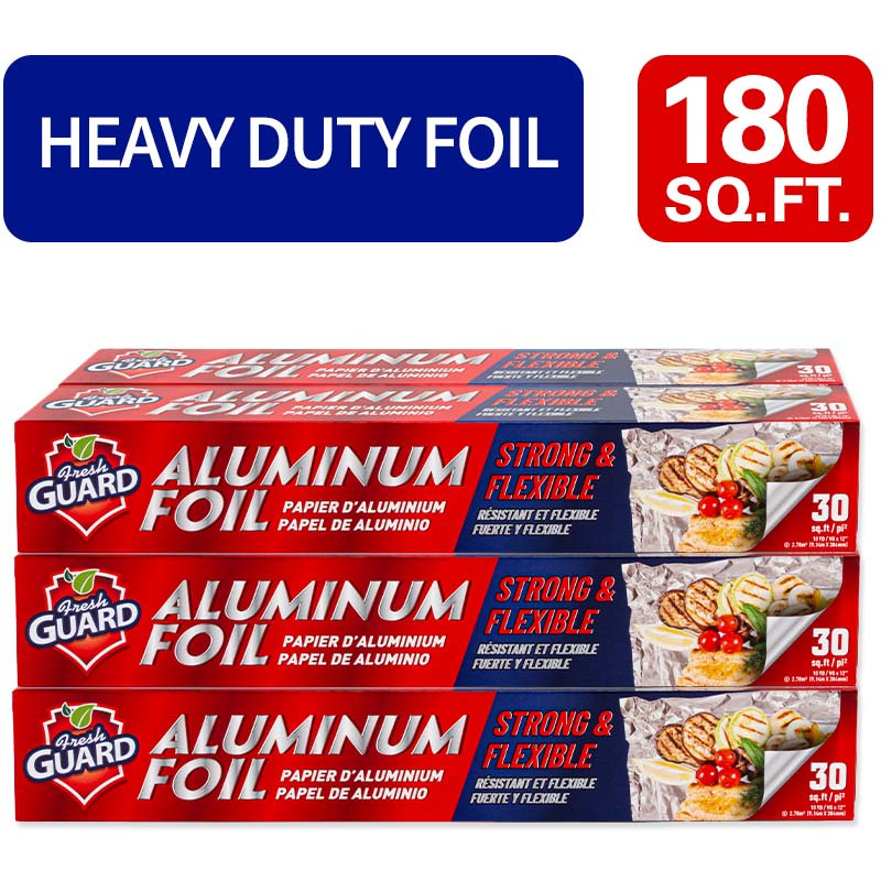 

Heavy Duty Aluminum Foil Roll ，pack Of 6，total 180 ，12 Inch Width，for Restaurant Use, Disposable Food Wrapping For , , And Sandwiches