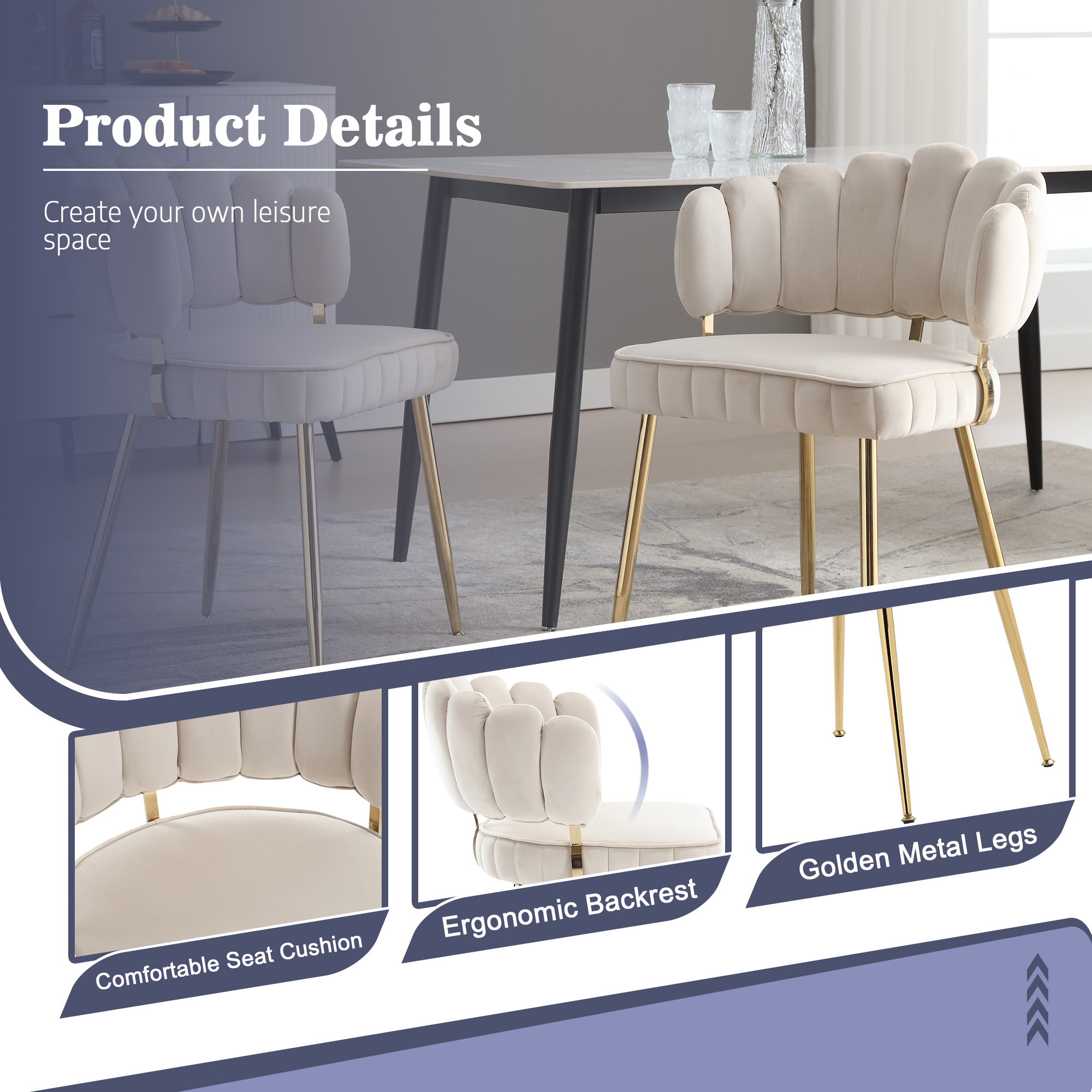 Modern Velvet Dining Chairs Single Sofa Comfy Upholstered - Temu