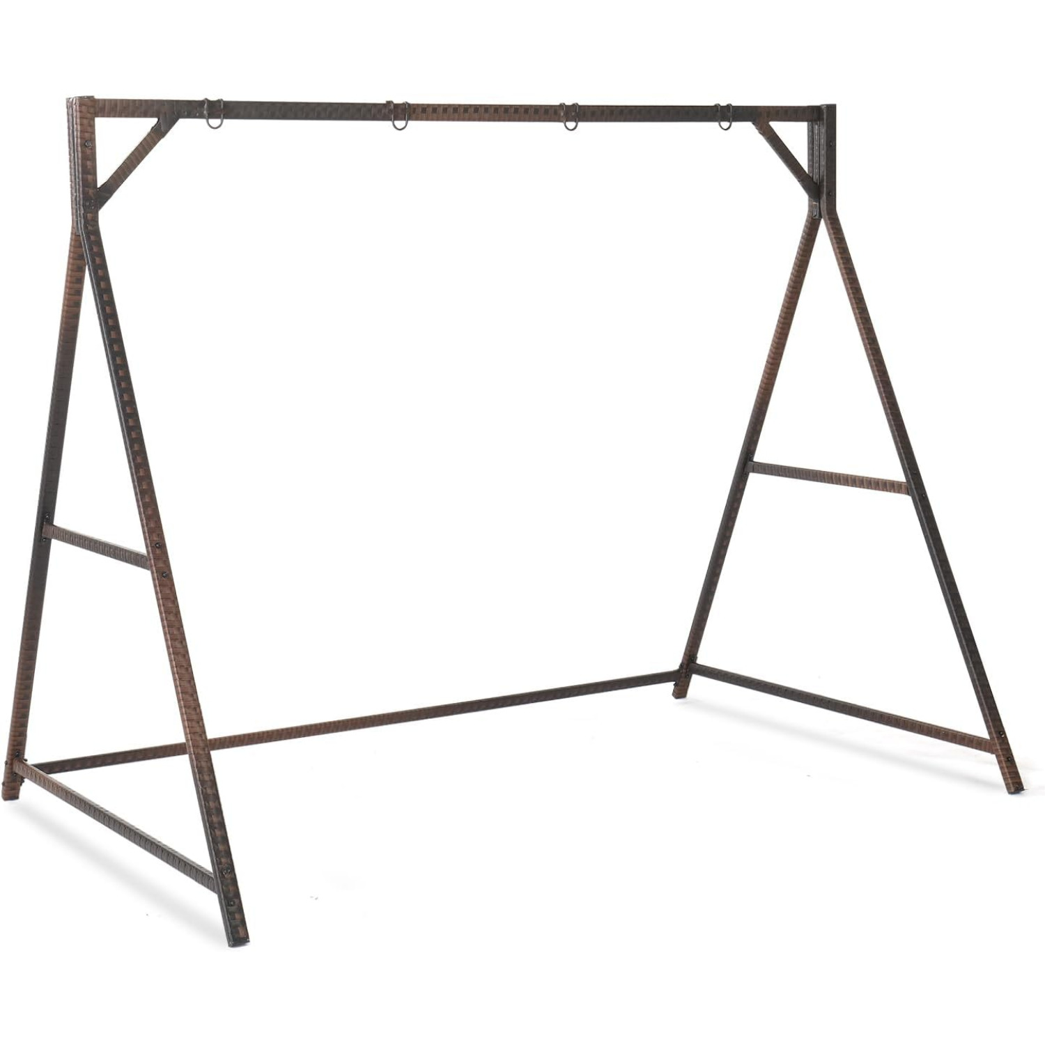 

7 Ft Rattan Porch Swing Stand, Patio Swing Frame Support 1200 Lbs For Outdoors, Yard, Garden, Brown