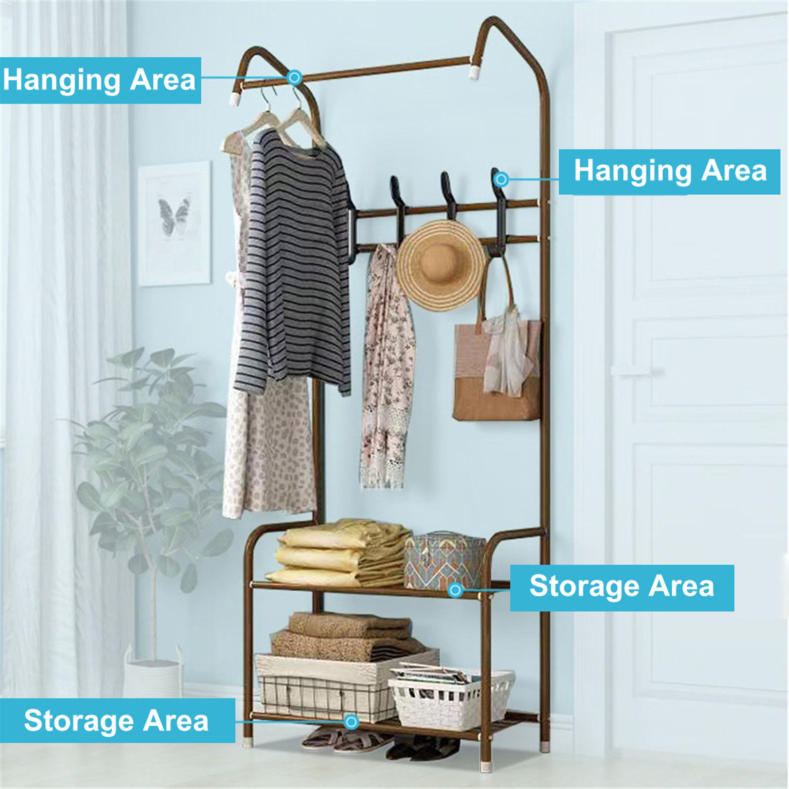 Metal Clothing Racks Hanging Clothes Garment Rack Shelves - Temu