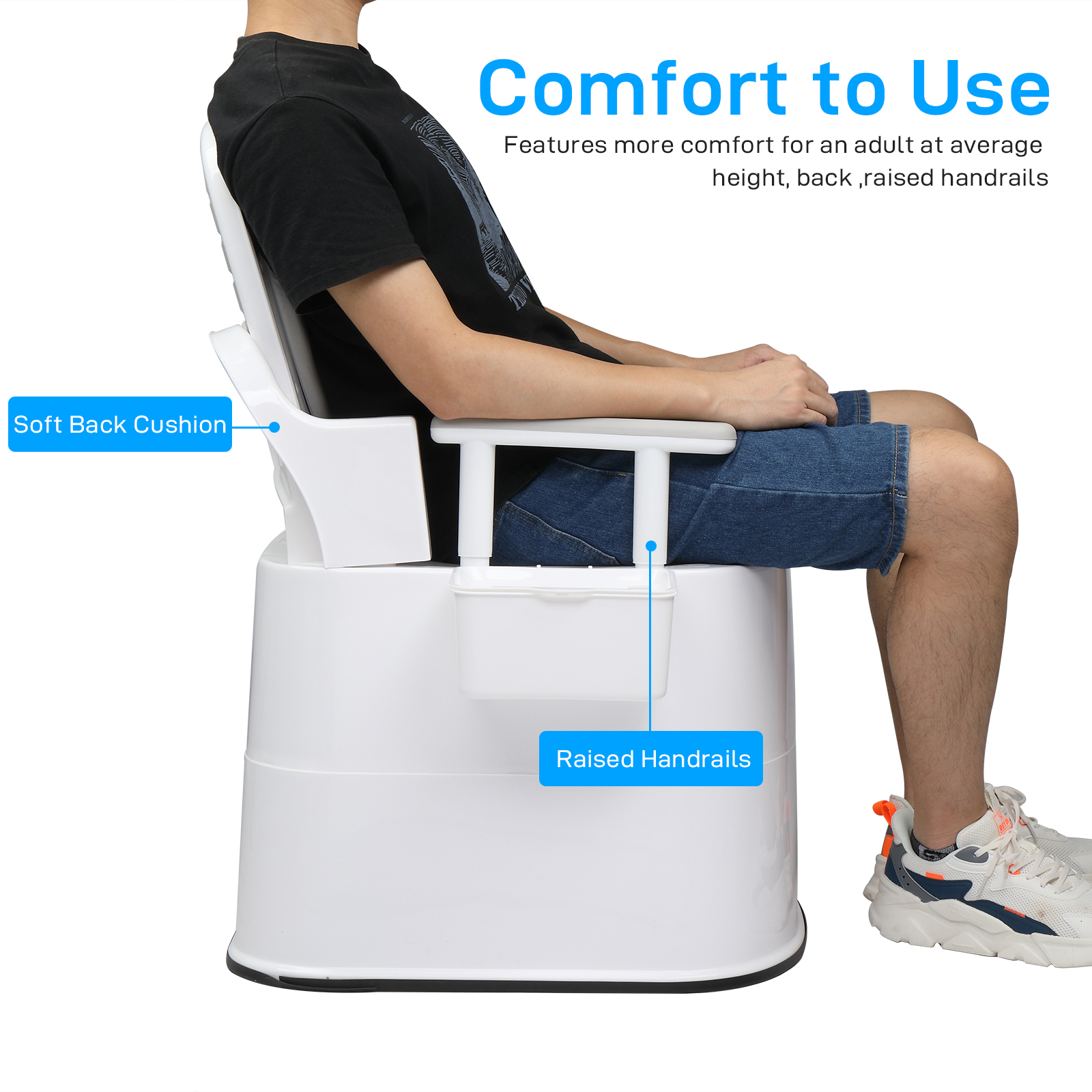     portable toilet for adults large bedside commode indoor outdoor commode with inner bucket for for elderly disabled adult rv boat van travel emergency use
