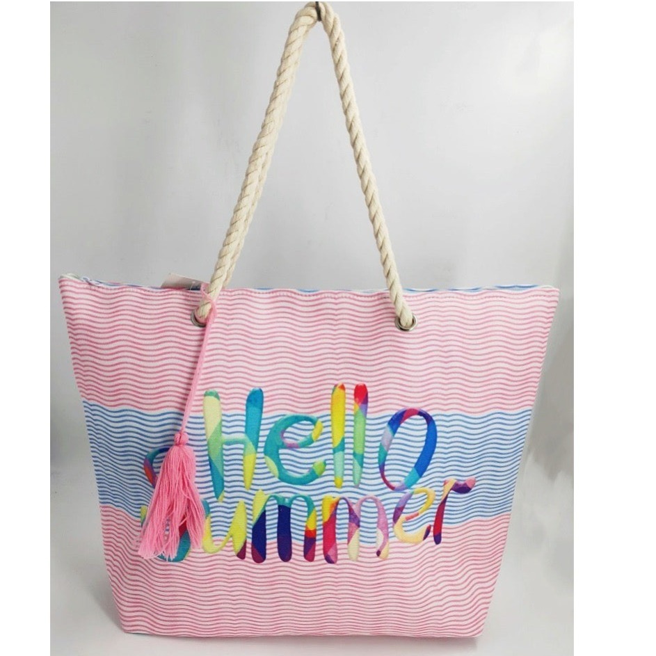 

19 Inch X 15 Inch Tote Bag W/ Tassel For Women Swim Pool Large Stylish
