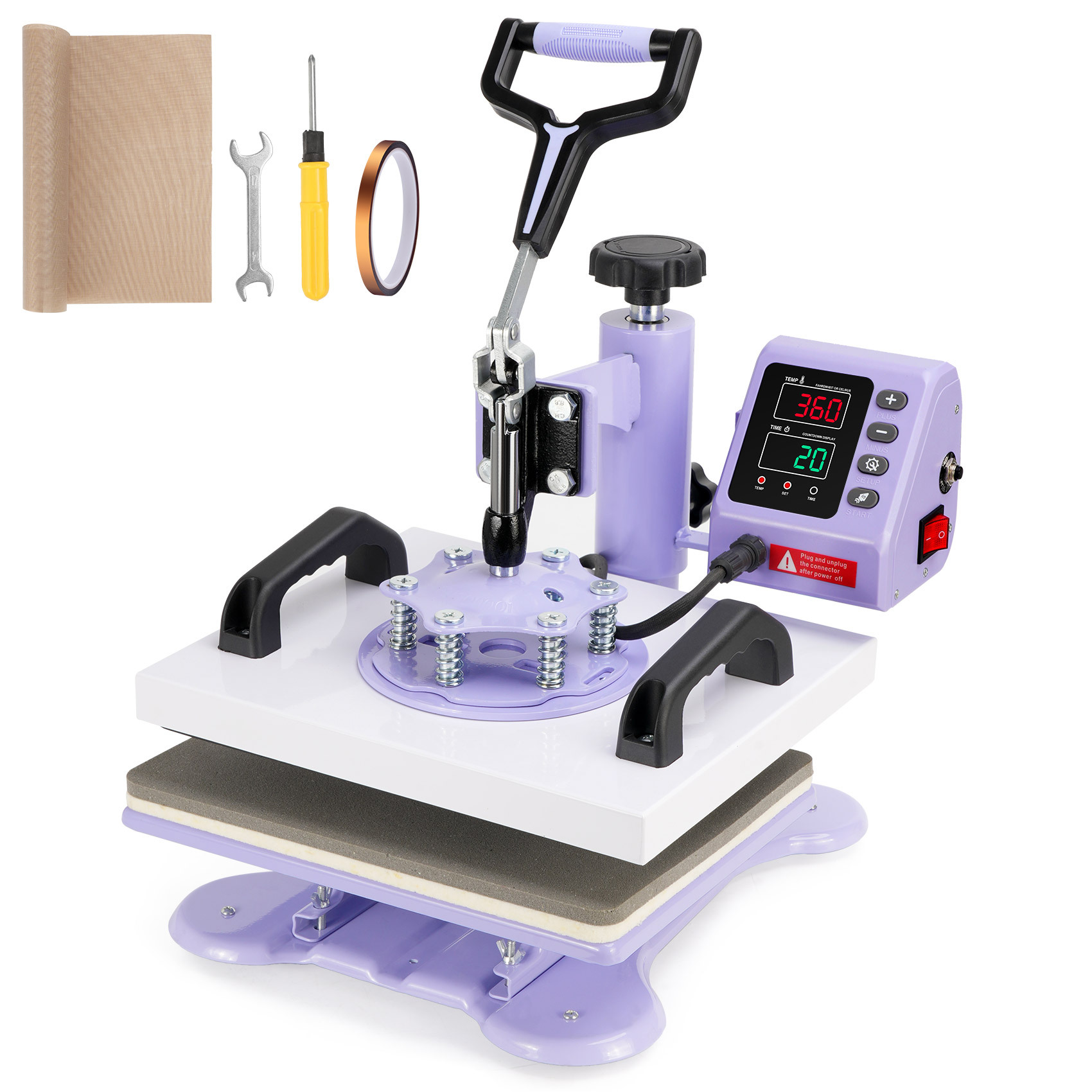 

12" X 10" Heat Press Machine, T Shirt Press Machine, Professional 360° Sublimation Heat Press For Garment Mat Puzzles