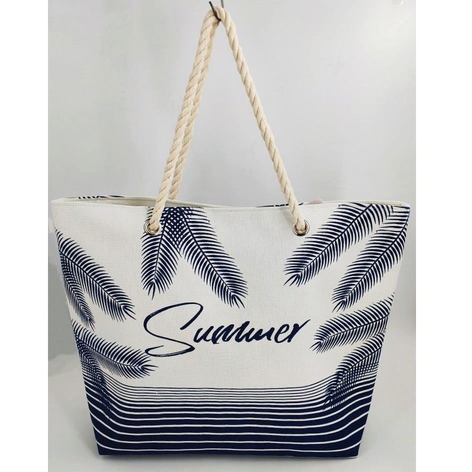 TEMU 19 Inch X 15 Inch Tropical Canvas Beach Tote Bag - Vibrant, Reusable Bag For Beach Trips, Shopping, Picnics, And Everyday Use