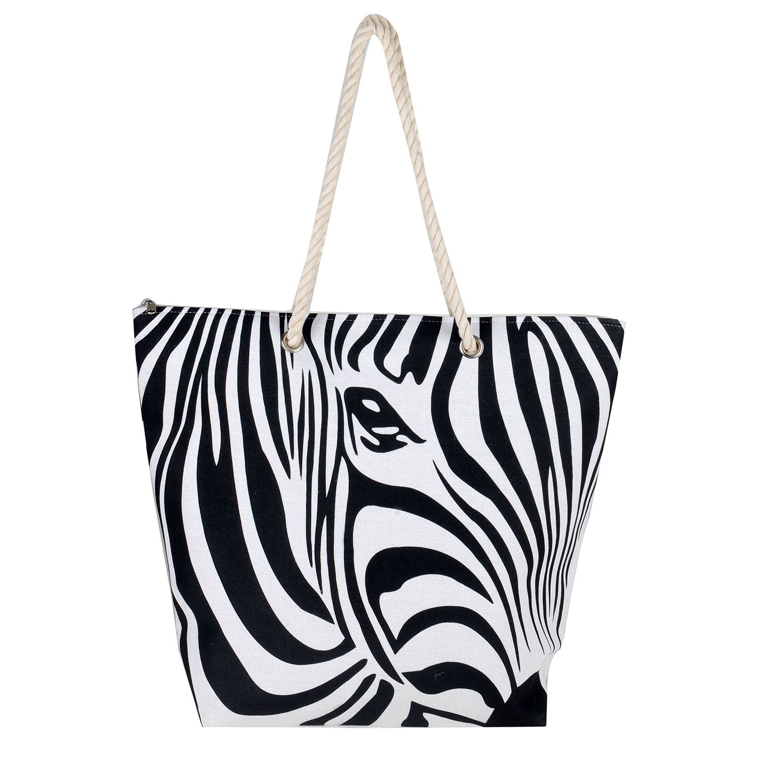TEMU 19 Inch X 15 Inch Animal Print Canvas Beach Tote Bag - Trendy, Reusable Bag For Beach Trips, Shopping, Picnics, And Everyday Use