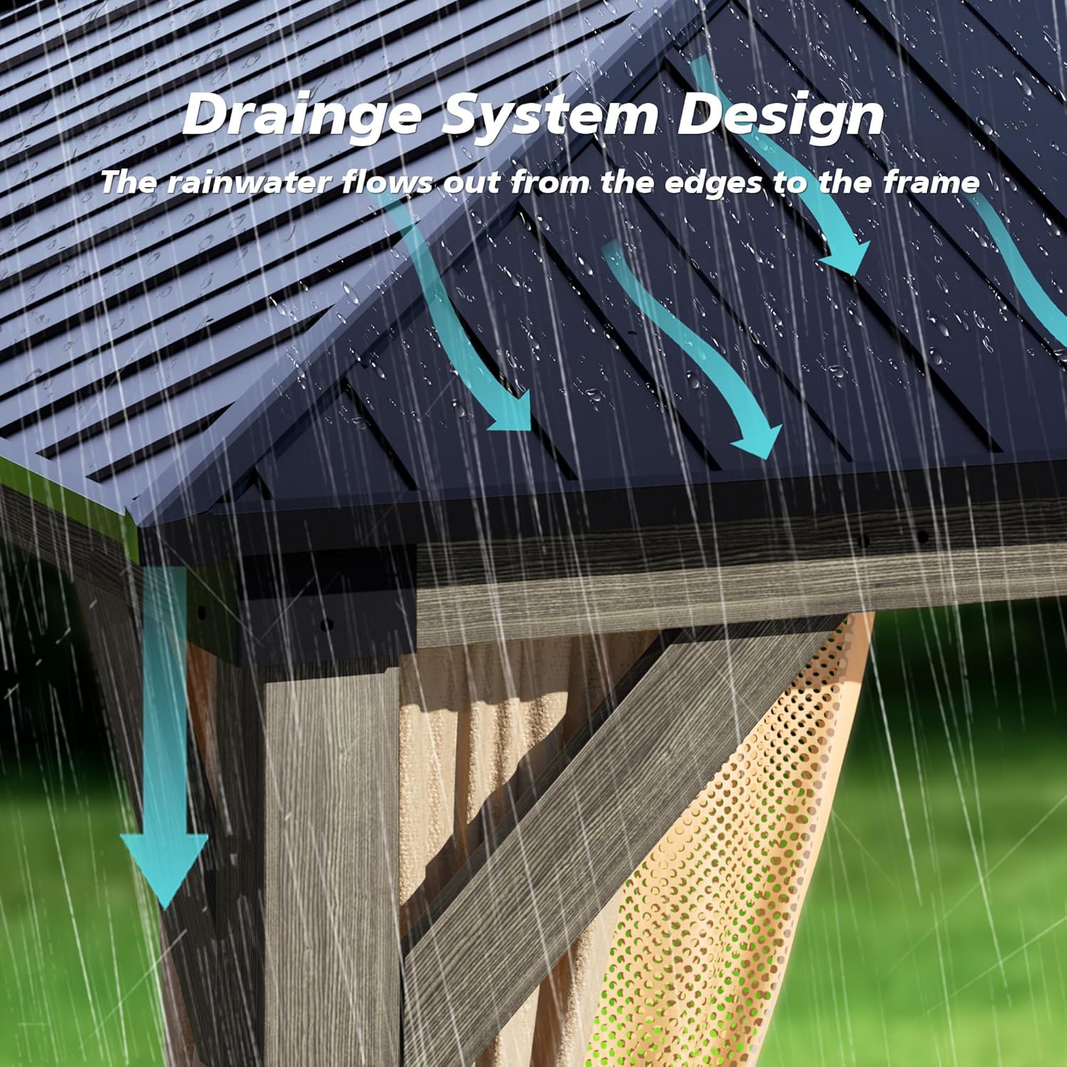 Gray Wood Gazebo Frame Gazebo Double Temu