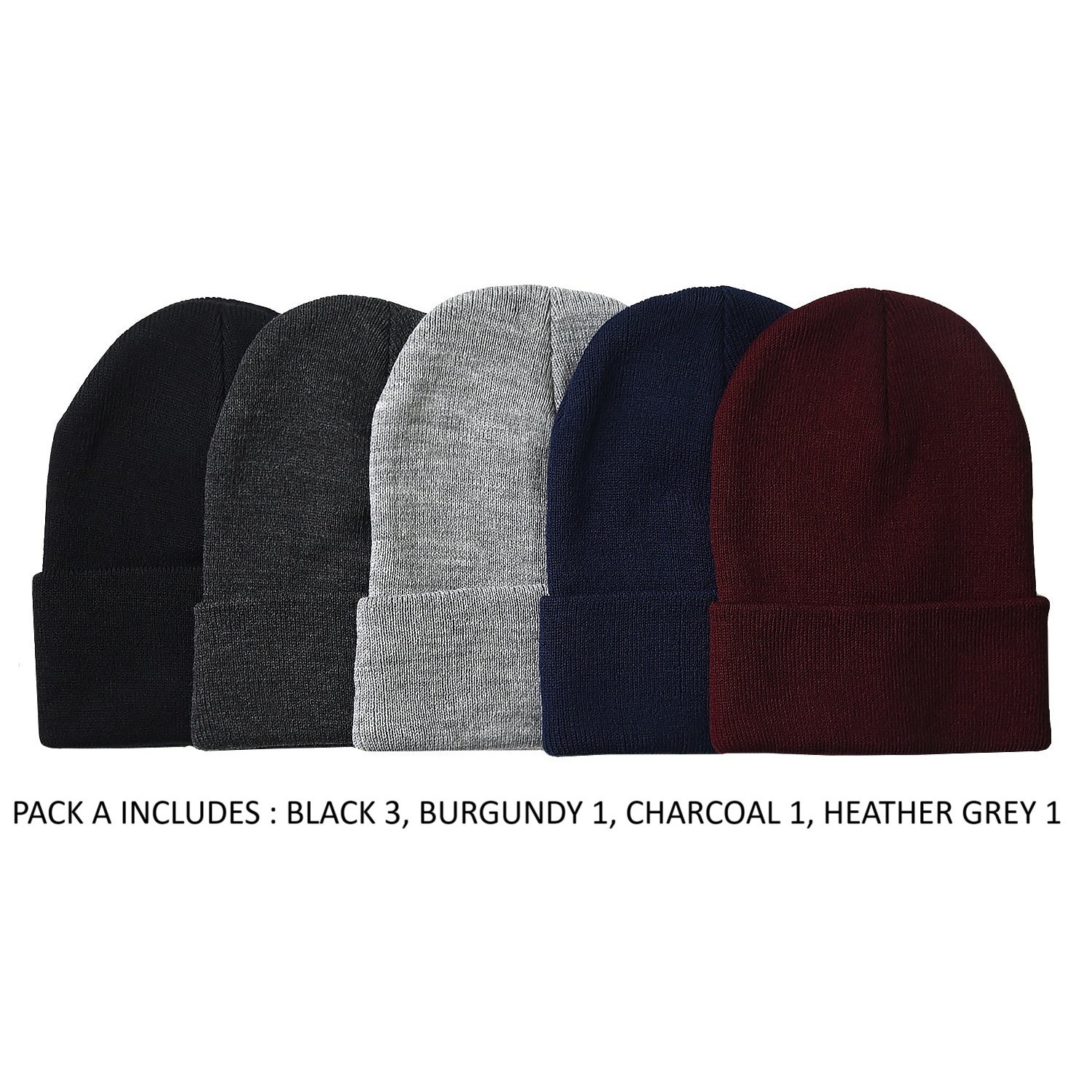 

6 Pack Men's Acrylic Beanie