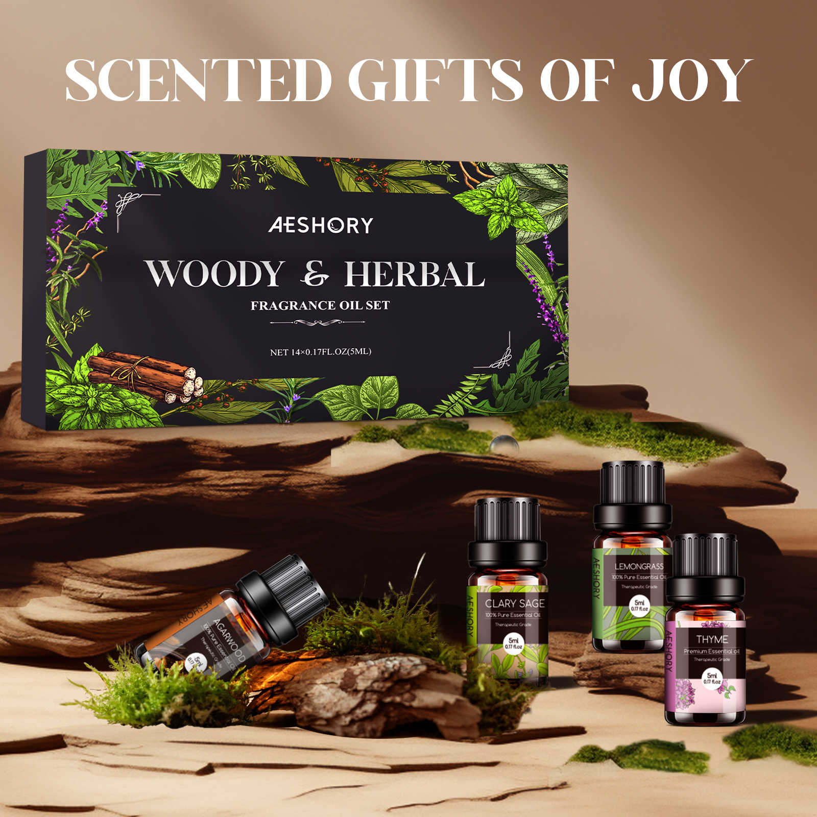 

Woody & Herbal Essential Oils Set - Fragrance Oil For Diffusers, Aromatherapy, Candle Making - Sandalwood, , , Aromatherapy Scented Oils (5ml)