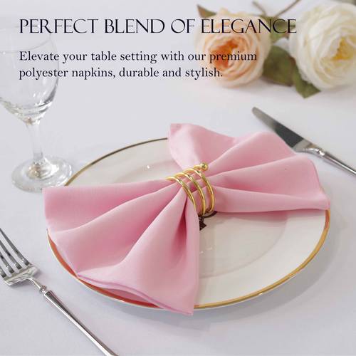 24 packs cloth napkins 17 x 17 polyester dinner napkins with hemmed edges washable napkins great uses for weddings dinners and parties