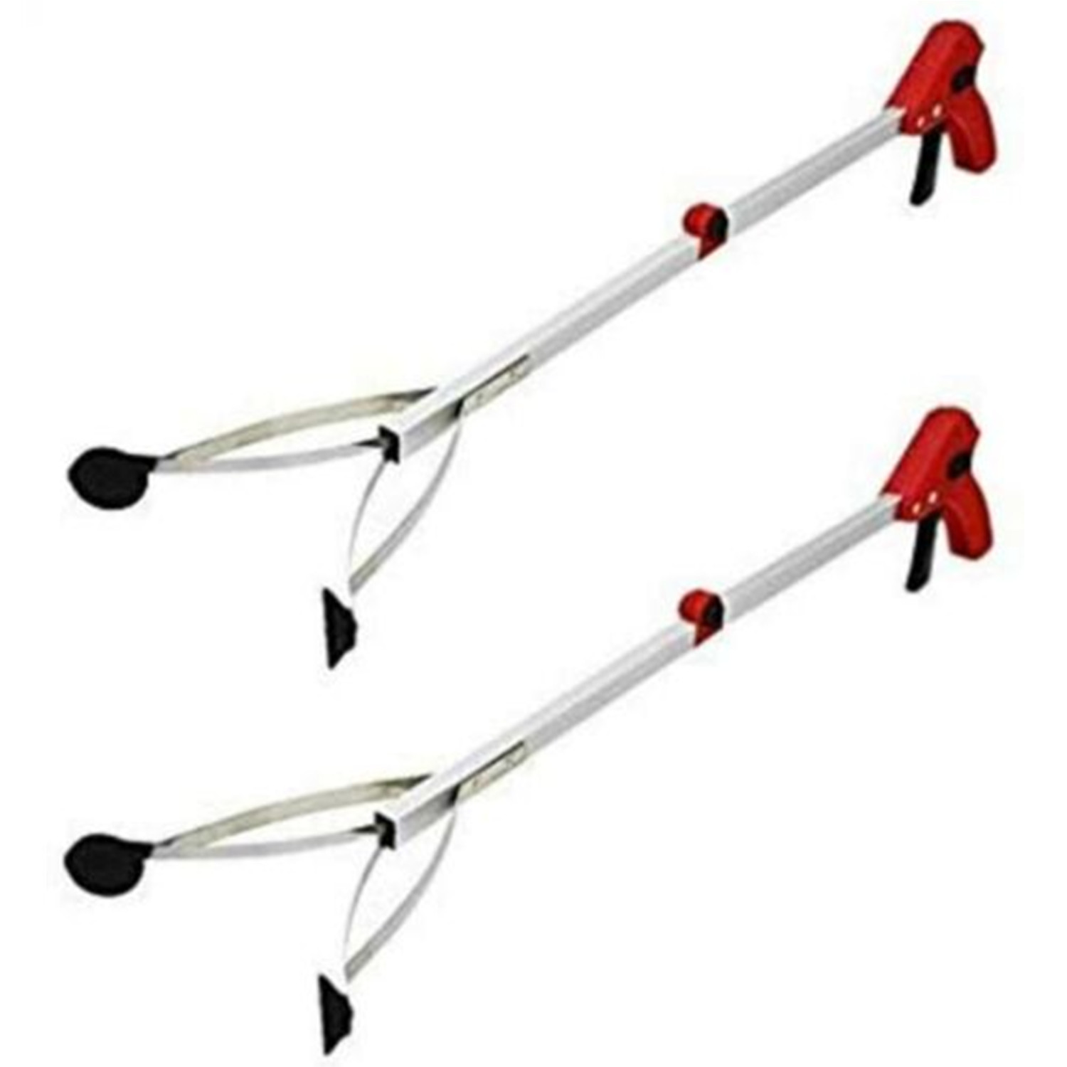 

2 Pack Red Grabber, 32" Extra Long Foldable Handy Reaching Aid Lightweight Aluminum Grab Arm Extender Tools For Trash Pick Up, Garden Nabber, Mobility Aid Pick Up Tool