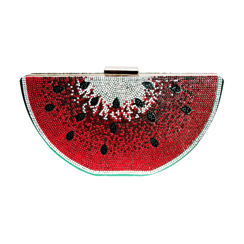 

Sparkly Rhinestone Watermelon Evening Purse Crystal Clutch Bag For Women Cute Handbag Party Wedding Shoulder Bag