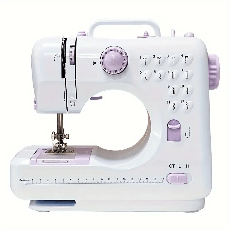 

Portable Electric Sewing Machine - 12 Stitch Patterns, Adjustable Speed, Overlock, And Repair Functions - For Beginners, Kids, Parents, & Diy Enthusiasts - Lightweight & Home Sewing Projects