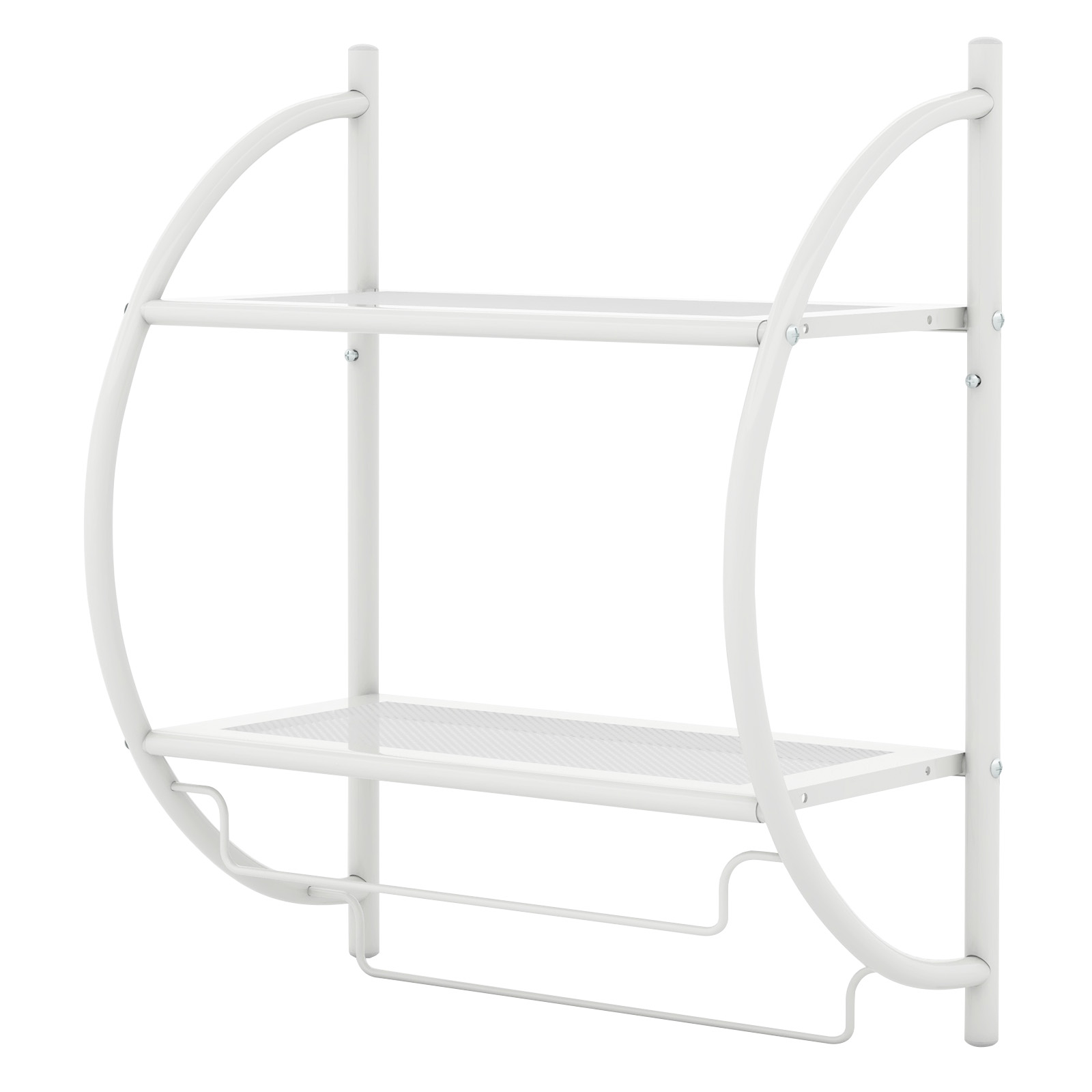 

Costway 2-tier Shelf With Towel Bar Wall Mount Bathroom Toilet Organizer Storage Shelf