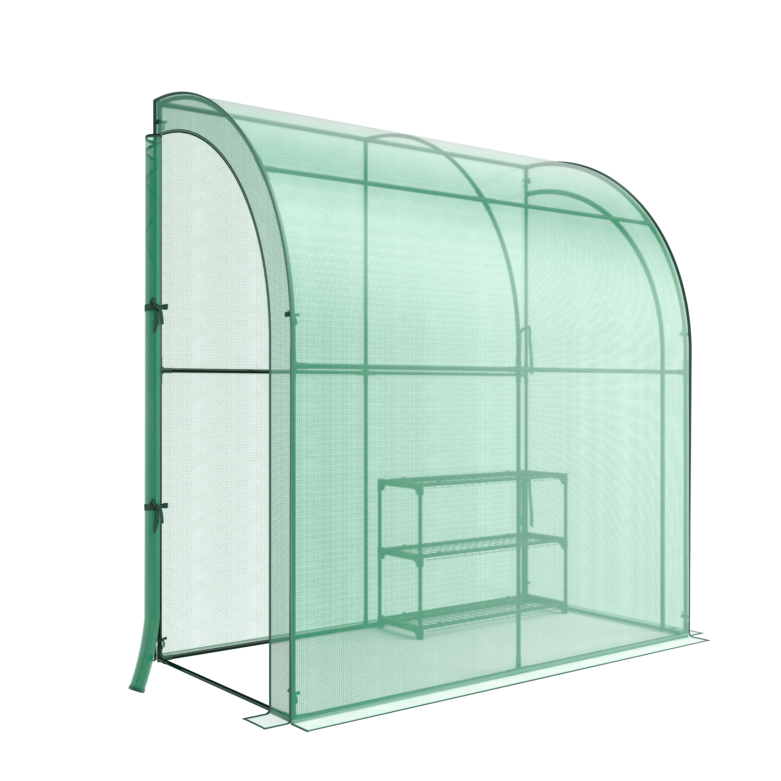 

Safstar Mini -to Walk-in Greenhouse W/ Flower Rack, 7' X 3.5' X 7' Portable Wall Greenhouse W/ Weatherproof Pe Cover, Roll-up Zipper Doors, Wind-proof Outdoor Garden Greenhouse For Seedling & Pot