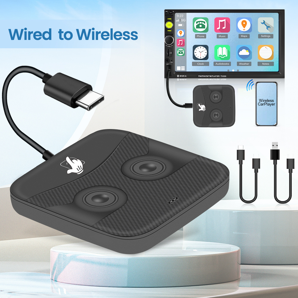 

Wireless With Voice Assistant Usb Box For Wired To Wireless Carplayer Plug And Play Usb Adapter Support Wifi Connect For Most Cars