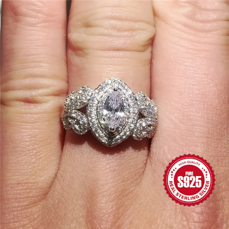 

The 925 Sterling Zircon Ring Is An Exquisite Engagement And Wedding Ring And A Perfect Gift For Mom