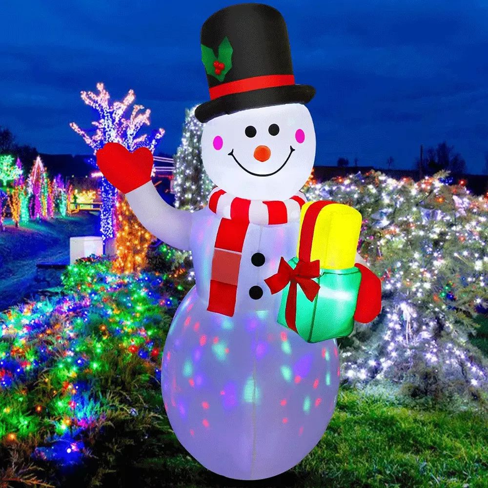 

5ft Inflatable Snowman Christmas -in Rotating , Glowing Christmas Decoration For Shopping , Inflatables Toy, Decorations For