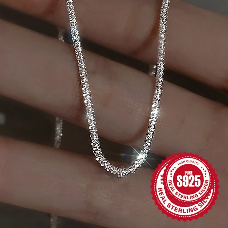 

The 925 Sterling Silver Necklace, With Its Unique Shape, Is A Simple And Elegant Jewelry For Women