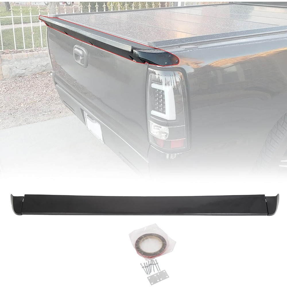 TEMU Tailgate Wing Spoiler Compatible With 1999-2006 Silverado 1500 / Sierra 1500 Pick Up Truck (not Compatible With Model) Unpainted 3 Piece