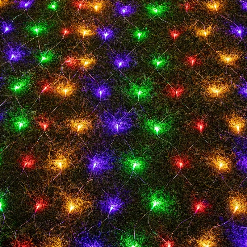 TEMU 200 Led 9.8ft X 6.6ft Net Mesh String Lights Multicolor, 8 , Indoor & Outdoor Decor For Christmas, Weddings, Parties, Home, Garden, Lawn, And Bushes