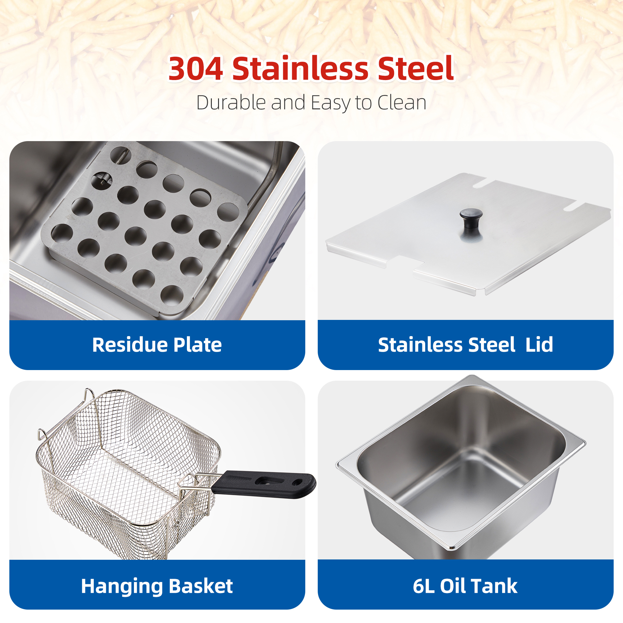 /5.4 Qts Deep Fryer Basket Adjustable Temu