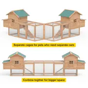 Outdoor Chicken Coop 4 8 Chickens Wooden Hen Rabbit House - Temu