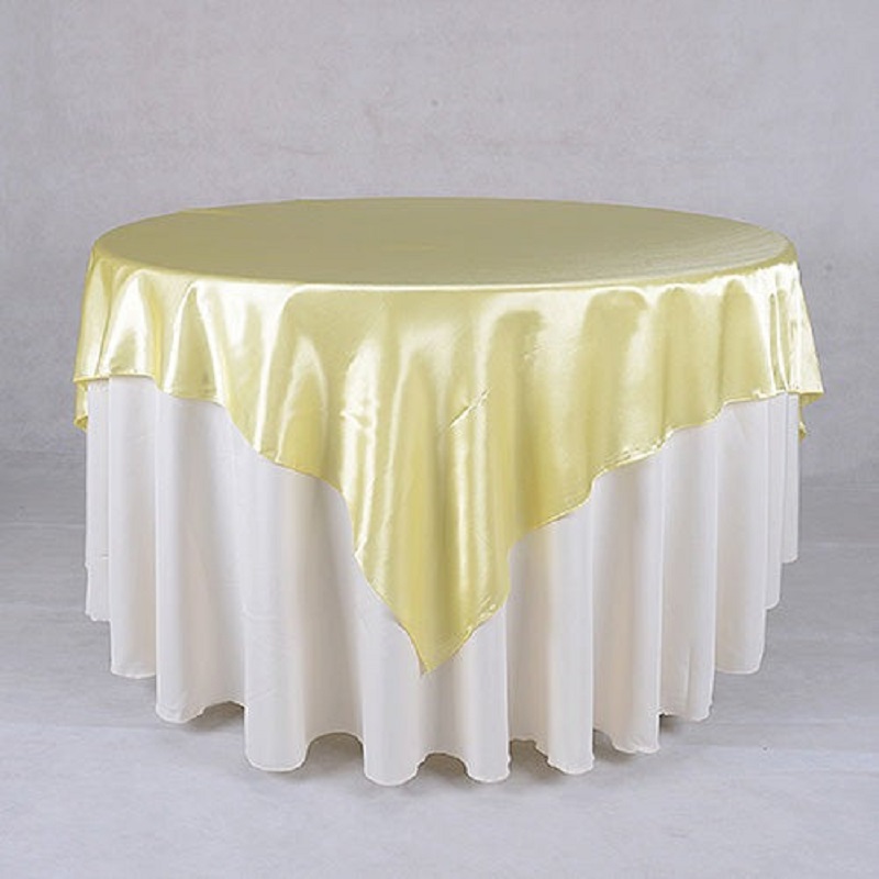 

60 X 60 Inch Satin Square Tablecloth For Wedding Catering Party Table Cover Decorations