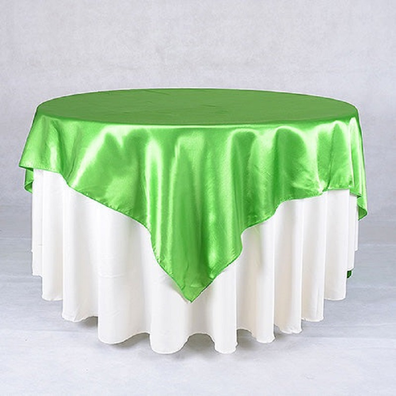 

60 X 60 Inch Satin Square Tablecloth Overlay For Wedding Catering Party Table Cover Decorations