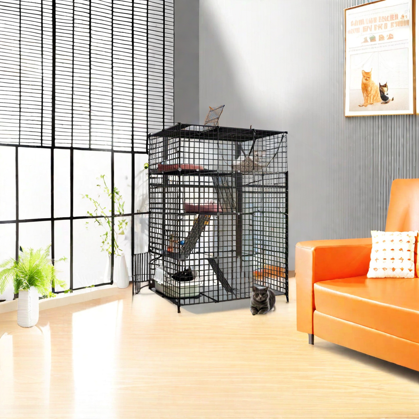 Modular Cat Kennel Tiered Multifunctional Design Temu