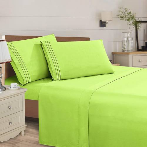essential solid embroidery soft as 4 piece sheet set bright shades