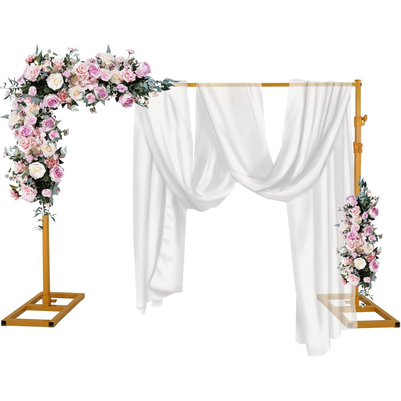 

Backdrop Stand, 10x10 Ft Heavy Duty Pipe And Stand, Adjustable Gold Backdrop Stand For Wedding, Birthday Party, Photography, Photo Video Studio, Christmas Decoration