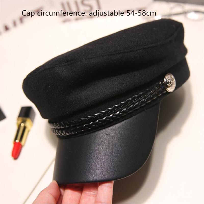 

1pc Leather Military Hat Sailor Hats Travel Hat