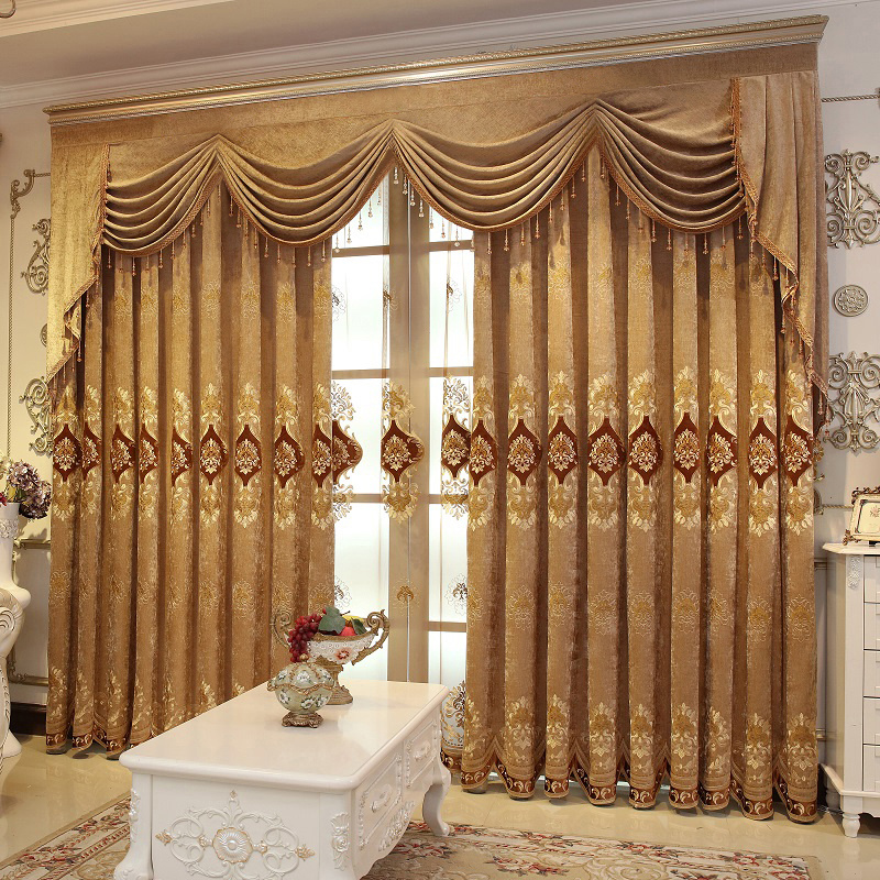 

1pc Valance/2pcs Curtains,european Embroidery Chenille Curtains, -end Valance Curtains For