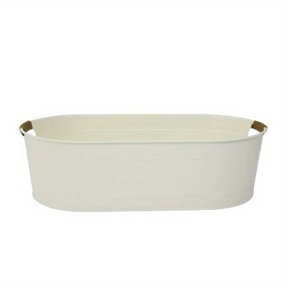 20.27 In L X 11.22 X 5.7 In H White Medium Oval Galvanized Tub
